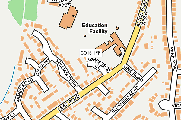 CO15 1FF map - OS OpenMap – Local (Ordnance Survey)