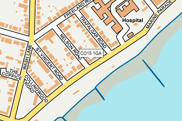 CO15 1GA map - OS OpenMap – Local (Ordnance Survey)