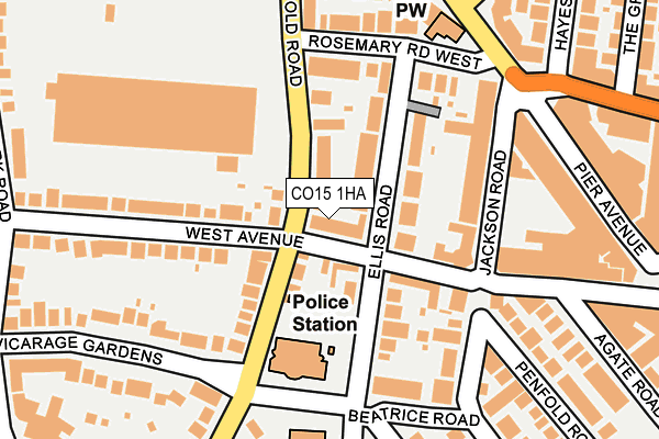 CO15 1HA map - OS OpenMap – Local (Ordnance Survey)