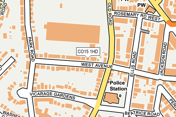 CO15 1HD map - OS OpenMap – Local (Ordnance Survey)