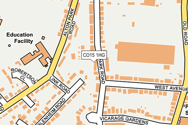 CO15 1HG map - OS OpenMap – Local (Ordnance Survey)