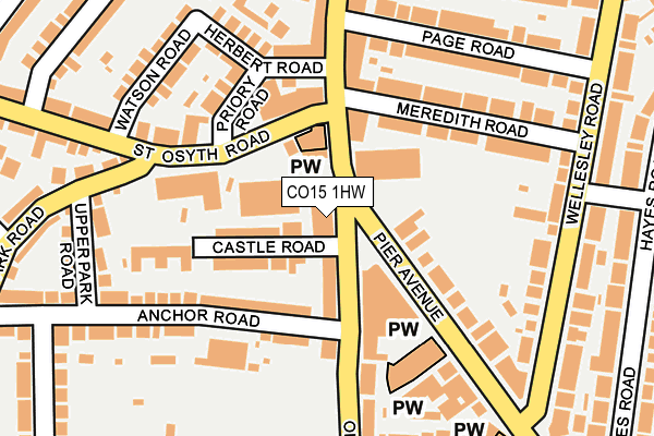 CO15 1HW map - OS OpenMap – Local (Ordnance Survey)