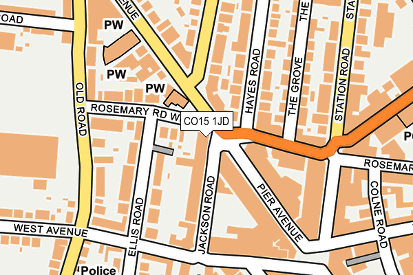 CO15 1JD map - OS OpenMap – Local (Ordnance Survey)