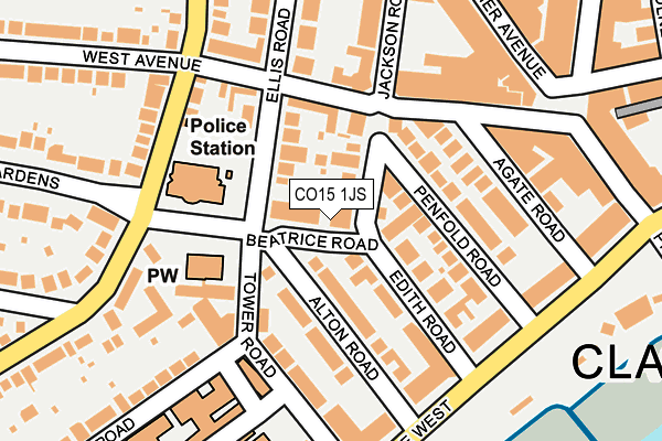 CO15 1JS map - OS OpenMap – Local (Ordnance Survey)