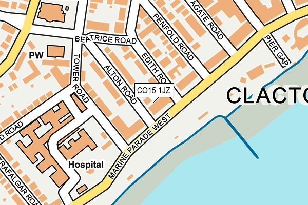 CO15 1JZ map - OS OpenMap – Local (Ordnance Survey)