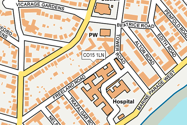 CO15 1LN map - OS OpenMap – Local (Ordnance Survey)
