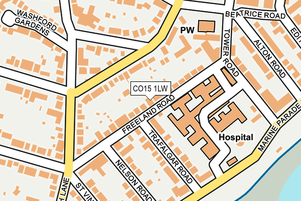 CO15 1LW map - OS OpenMap – Local (Ordnance Survey)
