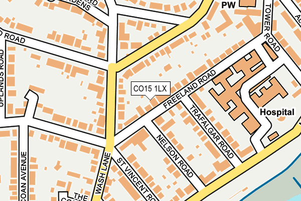 CO15 1LX map - OS OpenMap – Local (Ordnance Survey)
