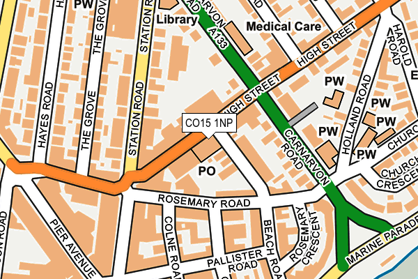 CO15 1NP map - OS OpenMap – Local (Ordnance Survey)