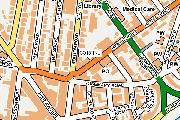 CO15 1NU map - OS OpenMap – Local (Ordnance Survey)