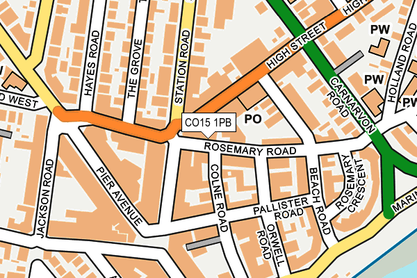 CO15 1PB map - OS OpenMap – Local (Ordnance Survey)