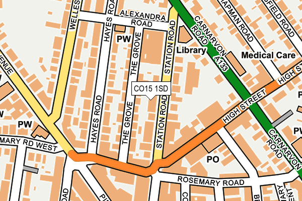 CO15 1SD map - OS OpenMap – Local (Ordnance Survey)
