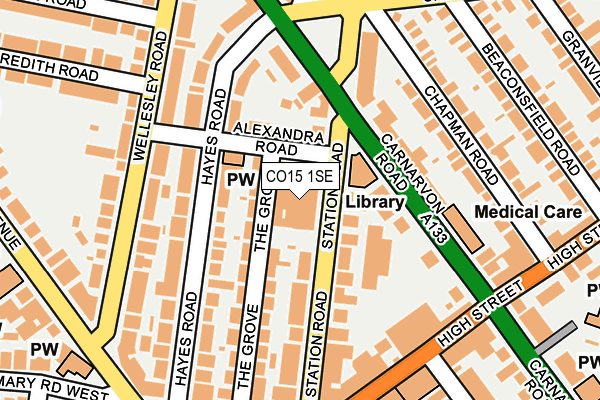 CO15 1SE map - OS OpenMap – Local (Ordnance Survey)