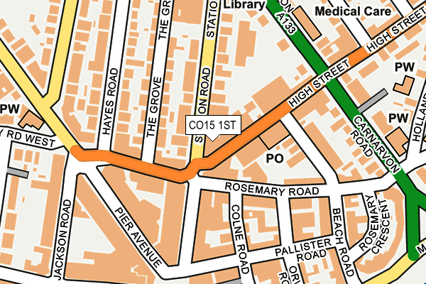 CO15 1ST map - OS OpenMap – Local (Ordnance Survey)