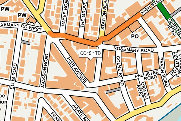 CO15 1TD map - OS OpenMap – Local (Ordnance Survey)