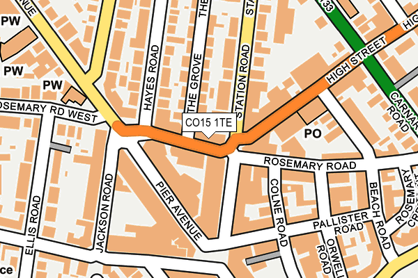 CO15 1TE map - OS OpenMap – Local (Ordnance Survey)