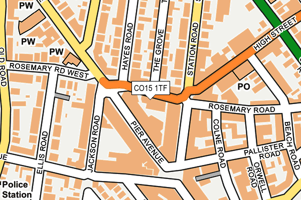 CO15 1TF map - OS OpenMap – Local (Ordnance Survey)