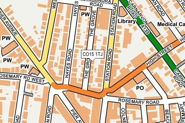 CO15 1TJ map - OS OpenMap – Local (Ordnance Survey)