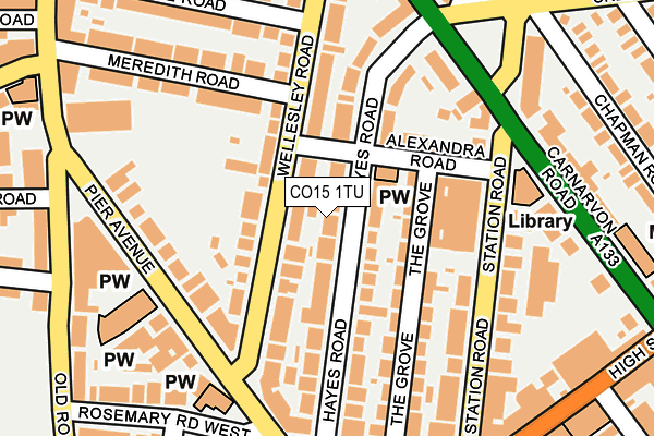 CO15 1TU map - OS OpenMap – Local (Ordnance Survey)