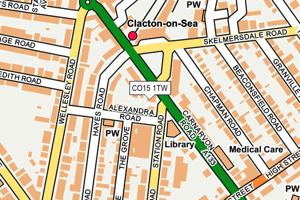 CO15 1TW map - OS OpenMap – Local (Ordnance Survey)
