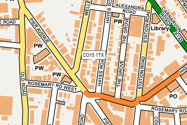 CO15 1TX map - OS OpenMap – Local (Ordnance Survey)