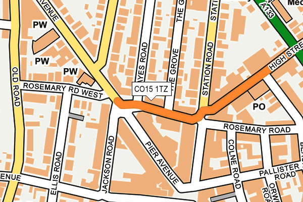 CO15 1TZ map - OS OpenMap – Local (Ordnance Survey)