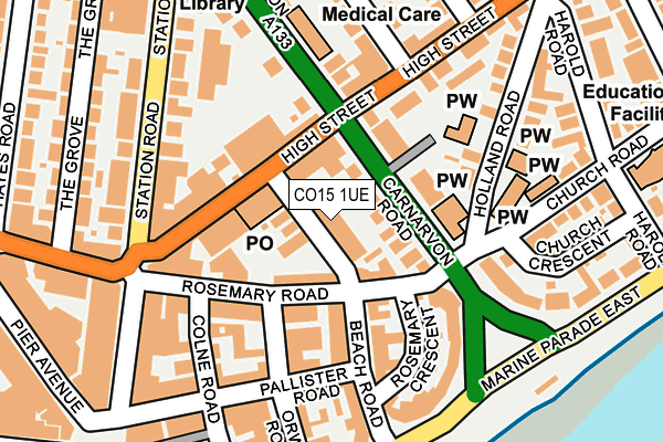 CO15 1UE map - OS OpenMap – Local (Ordnance Survey)