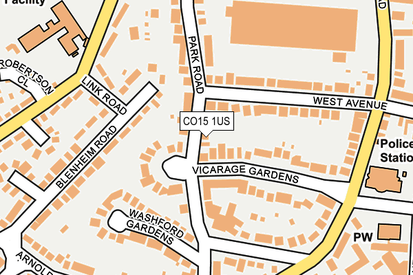 CO15 1US map - OS OpenMap – Local (Ordnance Survey)