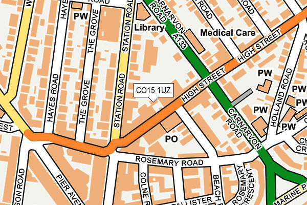 CO15 1UZ map - OS OpenMap – Local (Ordnance Survey)