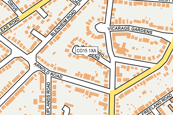 CO15 1XA map - OS OpenMap – Local (Ordnance Survey)