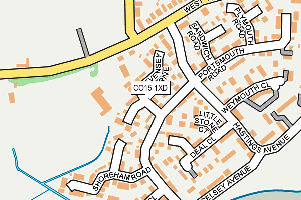 CO15 1XD map - OS OpenMap – Local (Ordnance Survey)