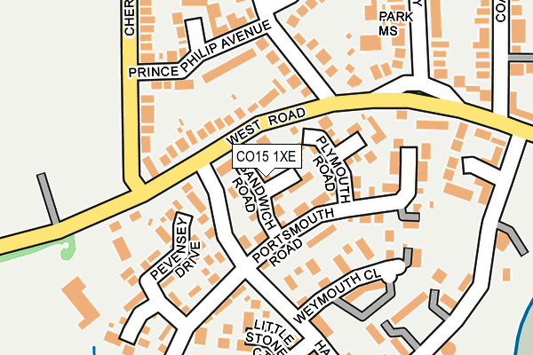 CO15 1XE map - OS OpenMap – Local (Ordnance Survey)