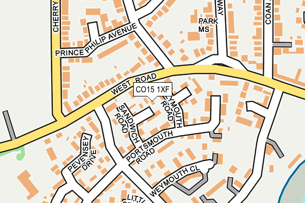 CO15 1XF map - OS OpenMap – Local (Ordnance Survey)