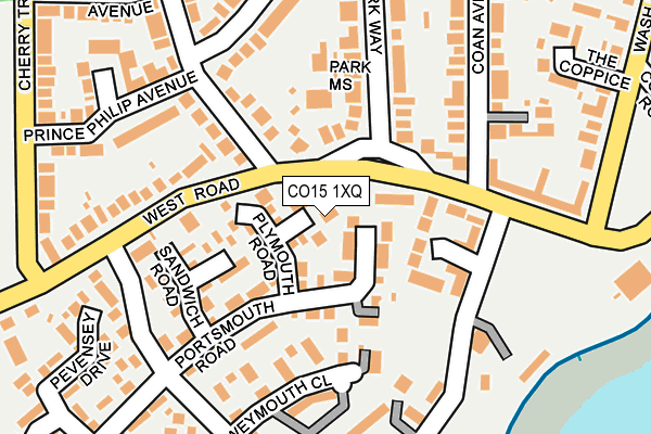CO15 1XQ map - OS OpenMap – Local (Ordnance Survey)