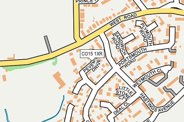 CO15 1XR map - OS OpenMap – Local (Ordnance Survey)