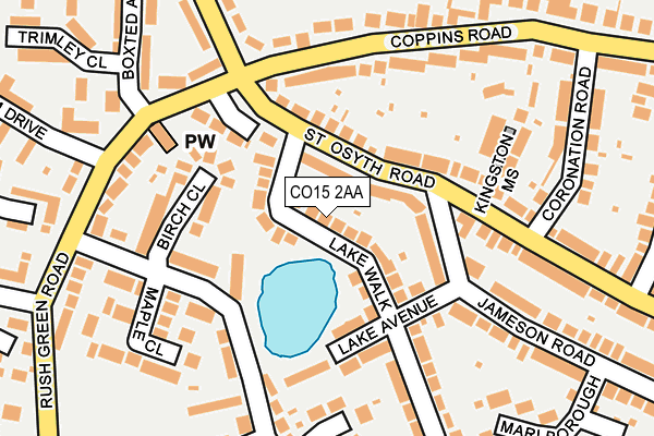 CO15 2AA map - OS OpenMap – Local (Ordnance Survey)