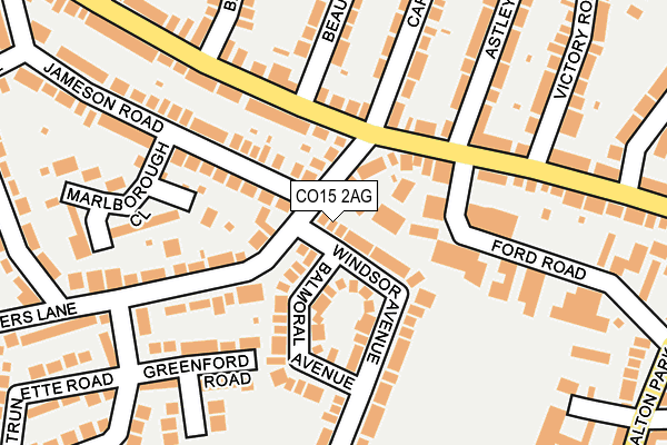 CO15 2AG map - OS OpenMap – Local (Ordnance Survey)