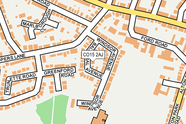 CO15 2AJ map - OS OpenMap – Local (Ordnance Survey)