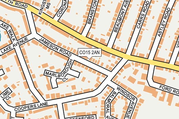 CO15 2AN map - OS OpenMap – Local (Ordnance Survey)