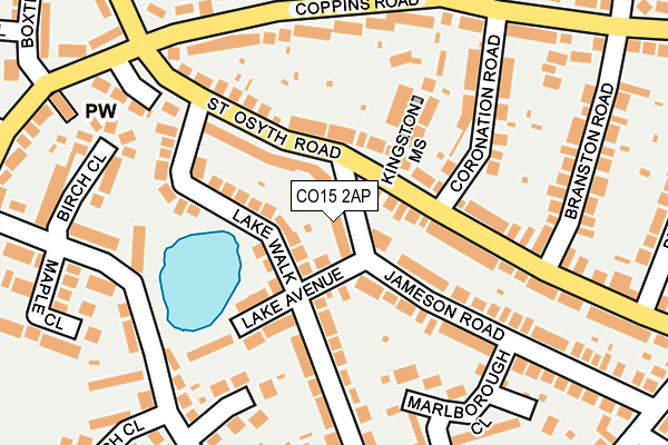 CO15 2AP map - OS OpenMap – Local (Ordnance Survey)