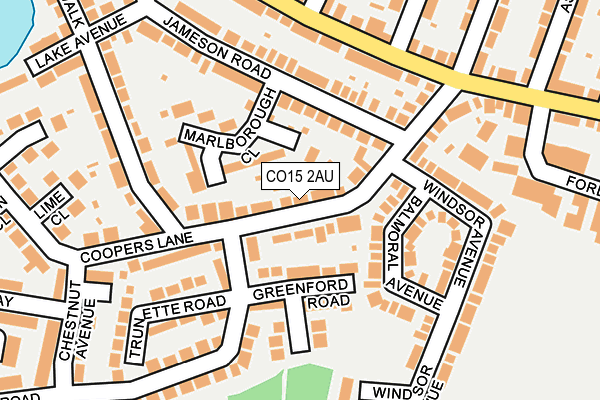 CO15 2AU map - OS OpenMap – Local (Ordnance Survey)
