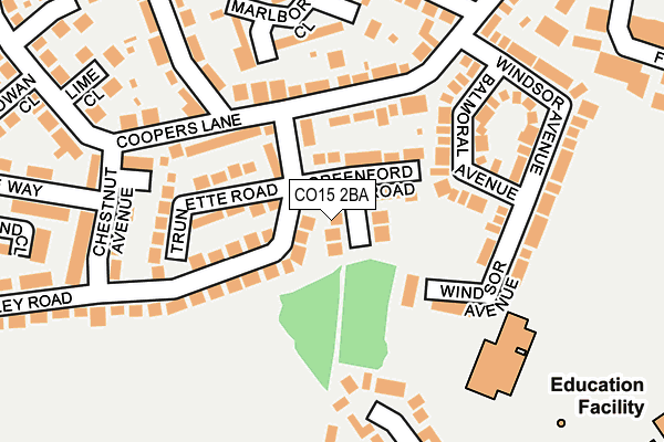 CO15 2BA map - OS OpenMap – Local (Ordnance Survey)