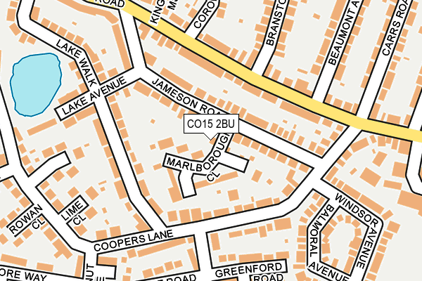 CO15 2BU map - OS OpenMap – Local (Ordnance Survey)