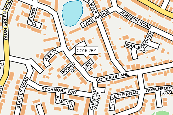 CO15 2BZ map - OS OpenMap – Local (Ordnance Survey)
