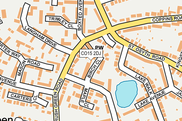 CO15 2DJ map - OS OpenMap – Local (Ordnance Survey)