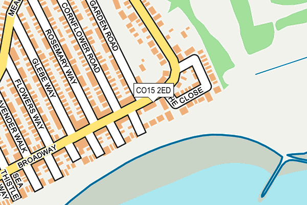 CO15 2ED map - OS OpenMap – Local (Ordnance Survey)