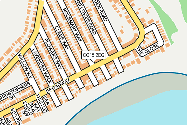 CO15 2EG map - OS OpenMap – Local (Ordnance Survey)