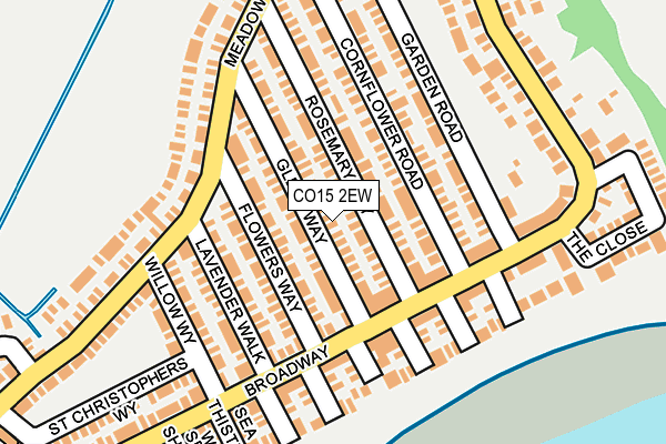 CO15 2EW map - OS OpenMap – Local (Ordnance Survey)