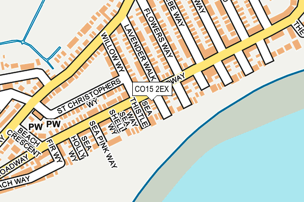 CO15 2EX map - OS OpenMap – Local (Ordnance Survey)