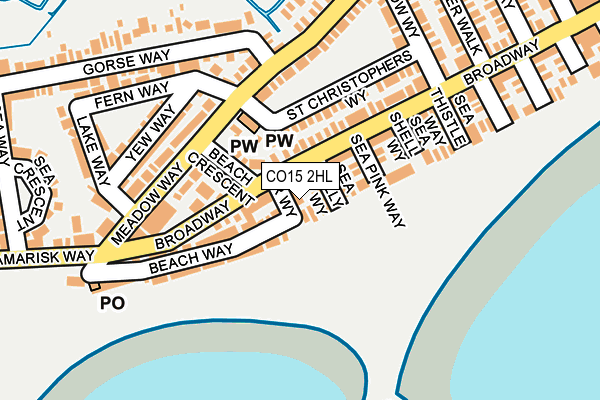 CO15 2HL map - OS OpenMap – Local (Ordnance Survey)
